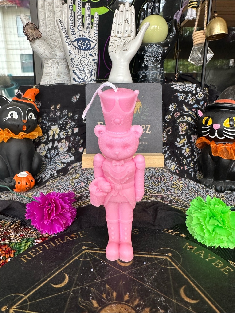 Pink Nutcracker Bear Candle